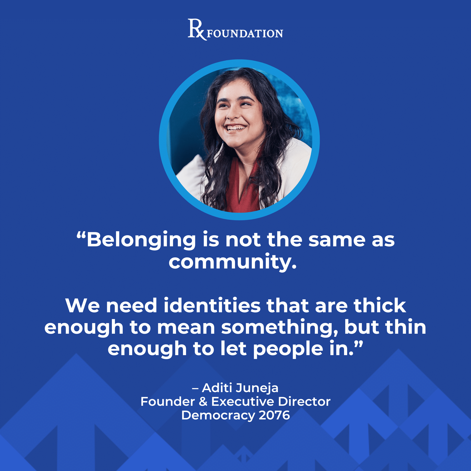 Headshot of Dr. Lisa Fitzpatrick with a quote from the RX Foundation power session, "We must be willing to embrace solutions that respond directly to community feedback even if it sounds foreign, risky and non-academic. People want relatable messaging. This builds trusts which can increase engagement and close care gaps.